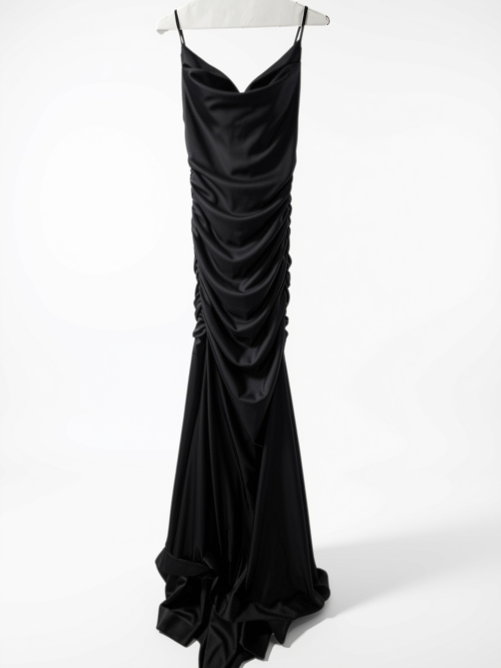 Black Ruched Prom Dress